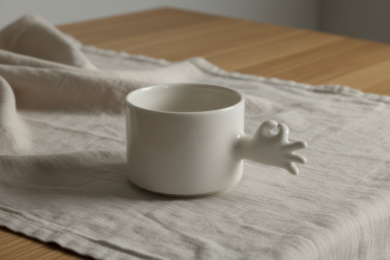 Gesture Ceramic Cup – Handmade Porcelain Coffee Cup(Okay)