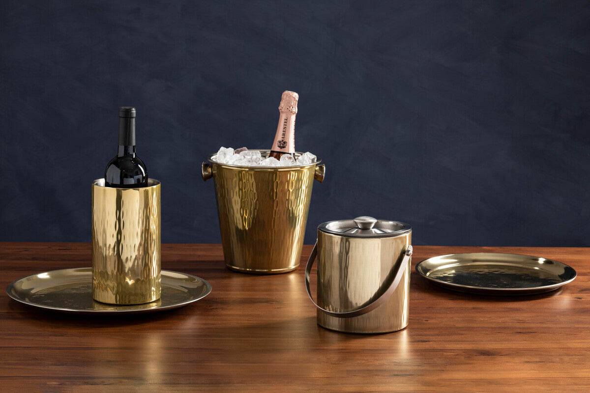 Mixology Hammered Gold Finish Wine Cooler