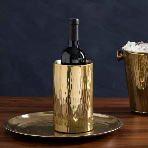 Mixology Hammered Gold Finish Wine Cooler