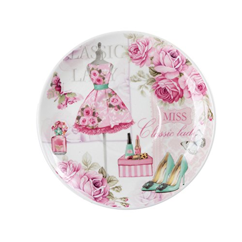 Coffee Tea Cup and Saucer Set 2 Shabby Chic Vintage Flora Porcelain Set Gift Box (Pink Classic Lady)